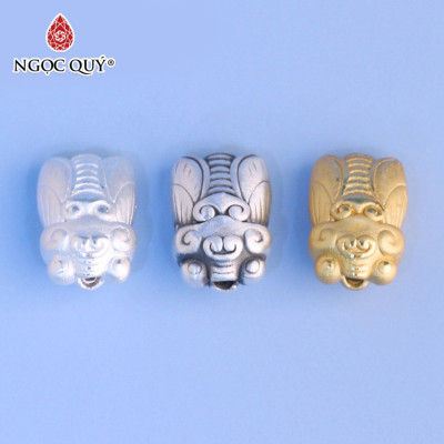 Charm bạc ngọc thiền xỏ ngang - Ngọc Quý Gemstones