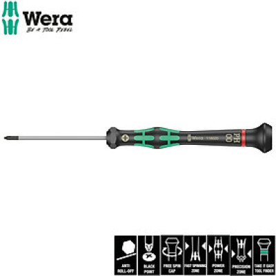 Tua vít điện tử 4 cạnh Wera 05118020001 2050 PH00x 60mm ứng dụng trong điện tử và cơ khí chính xác dài 60mm