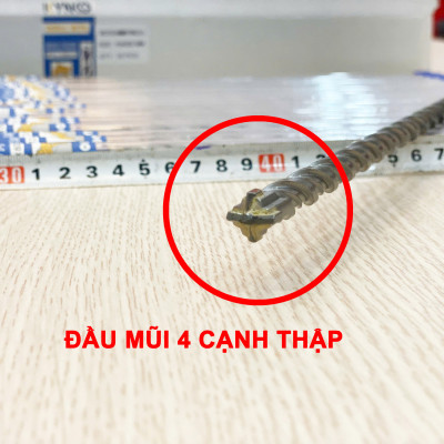 Phi Ø 12 dài 600mm 60cm mũi khoan bê tông SDS xuyên tường đầu thập 4 cạnh KYNKO MKBTXT- 12600