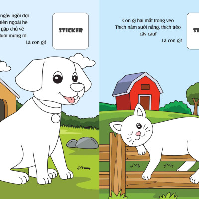 Bé tô màu: Khám phá nông trại vui vẻ (20+ hình dán sticker)