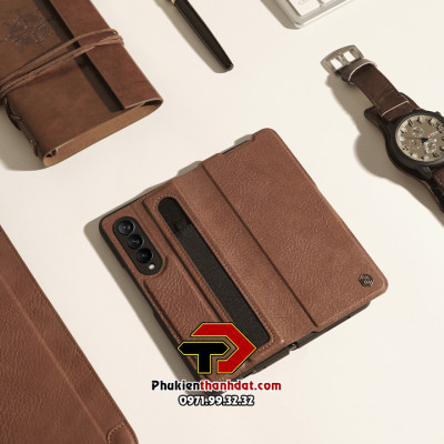 Bao da cho Samsung Galaxy Z Fold4 chính hãng Nillkin Aoge Leather Cover - Hàng chính hãng