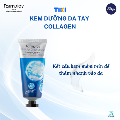Kem Dưỡng Da Tay Collagen _ Farmstay Visible Difference Hand Cream Collagen
