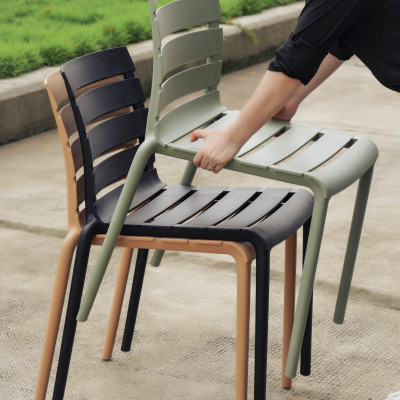 Ghế ăn ngoài trời bằng nhựa cao cấp, đúc nguyên khối, có tựa lưng - Cobihome