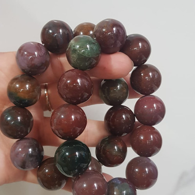 Vòng Tay Nam đá casidon Size vòng 18mm Vòng đẹp hiếm màu nâu đất xám ít vân xanh hợp mệnh thổ ạ