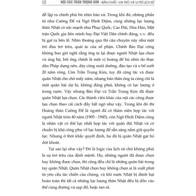 Nội các Trần Trọng Kim - Bản chất, vai trò và vị trí lịch sử ( Xuất bản lần thứ tư, có chỉnh sửa, bổ sung)