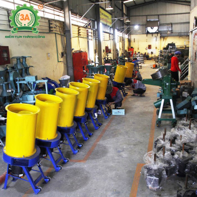 Máy băm rơm, xơ dừa, cỏ voi kiểu ống tròn 3A4Kw 220V - Máy băm nghiền phụ phẩm đa năng