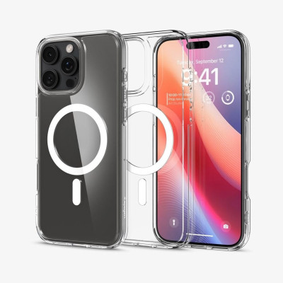 Ốp Lưng Spigen trong suốt sạc từ tính cho iPhone 16 Pro Max / 16 Pro, SPIGEN CRYSTAL HYBRID MAGFIT_ Hàng chính hãng