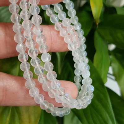 Vòng tay nữ moon vip quấn 3 vòng trắng ánh xanh nhẹ size hạt 5mm hợp nữ mệnh kim mệnh thuỷ đeo đẹp may mắn tốt sức khỏe công việc ạ