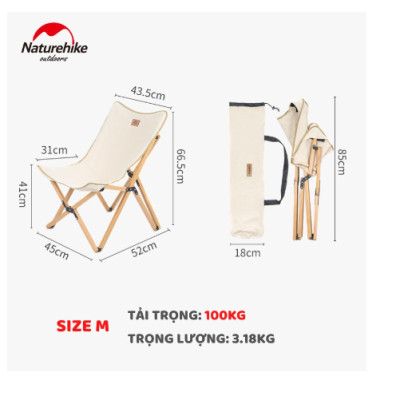 Ghế Vintage gấp gọn khung gỗ Q9E NatureHike NH19JJ008