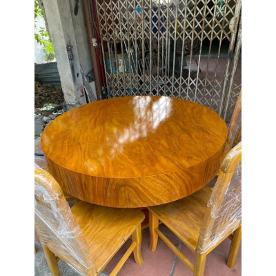 Bàn ghế ăn bàn tròn 6 ghế gỗ hương vân nam phi