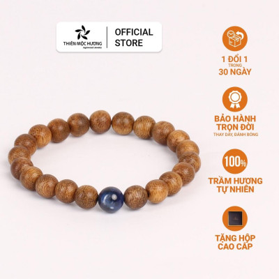 Vòng tay Trầm Hương tự nhiên Bảo Mệnh Trầm thơm dịu nhẹ