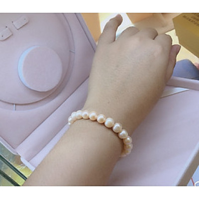 Vòng Tay Ngọc Trai Ovan 8li Màu Cam Ngọc Trai CN2 VO01