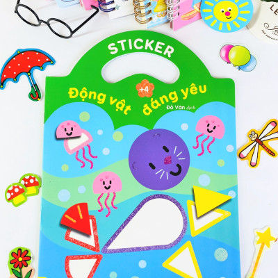 Sách - Conbo 4 cuốn Sticker Động Vật Đáng Yêu - Dành cho bé 2-5 tuổi - ndbooks