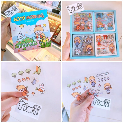 Hình dán sticker cute dán sổ tay decor combo hộp 100 tấm stickers chống nước ST2