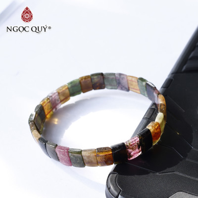 Vòng đá tourmaline đa sắc dạng bản thô - Ngọc Quý Gemstones