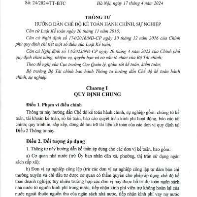 Hướng Dẫn Chế Độ Kế Toán Hành Chính, Sự Nghiệp