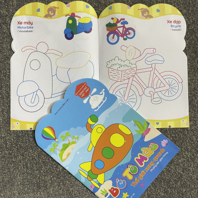 Sách Tô Màu - Bé tô màu nhà trẻ song ngữ việt anh - (Dành cho trẻ mầm non) - Bộ 8 quyển