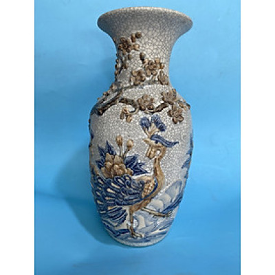 Lọ hoa Cặp Bình hoa sứ bát tràng cao 32cm