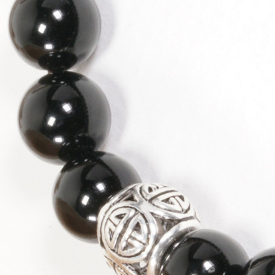 Vòng Đá thiên thạch Phối Charm Bạc (8mm) Ngọc Quý Gemstones