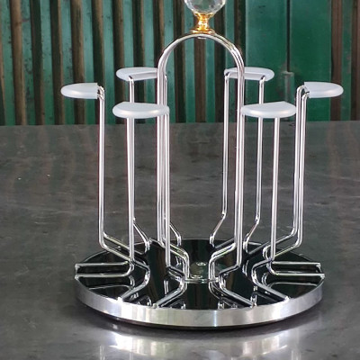  KHAY ÚP LY TRÒN INOX XOAY 360 ĐỘ – SANG TRỌNG & TIỆN DỤNG ✨