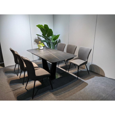 Bàn ăn mặt đá phiến thông minh kéo dài kết hợp ghế Sheraton