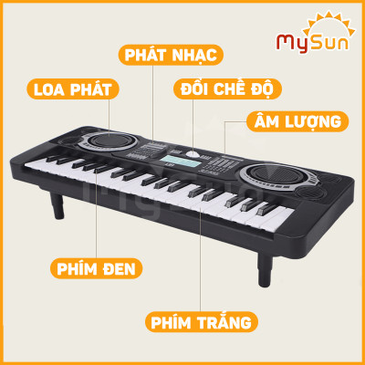 Đàn Piano Organ mini đồ chơi nhạc cụ đánh đàn cho bé có nhạc tặng kèm PIN
