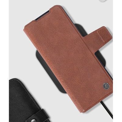 Bao da cho Samsung Galaxy Z Fold 5 có ngăn đựng S-Pen hiệu Nillkin (bảo vệ máy cực tốt, chất liệu da thật cao cấp, thiết kế thời trang cá tính) - hàng nhập khẩu