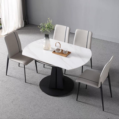 Bộ bàn ăn thông minh tròn xoay hình chữ nhật kết hợp ghế Zena