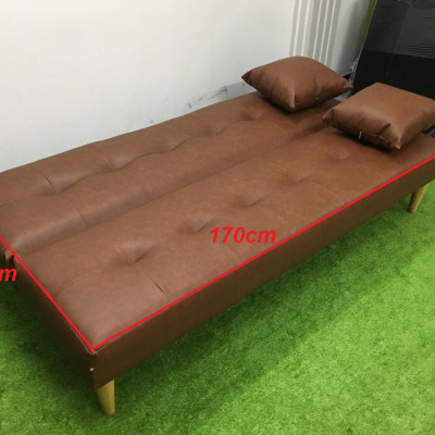 Bộ ghế sofa bed, sofa giường màu nâu cả bộ SB16