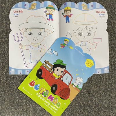 Sách Tô Màu - Bé tô màu nhà trẻ song ngữ việt anh - (Dành cho trẻ mầm non) - Bộ 8 quyển