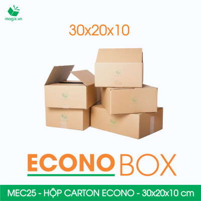 MEC25 - 30x20x10 cm - Combo 60 thùng hộp carton trơn siêu tiết kiệm ECONO