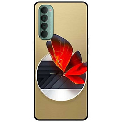 Ốp lưng dành cho Oppo Reno 4 Pro mẫu Vòng Tròn Bướm Đỏ