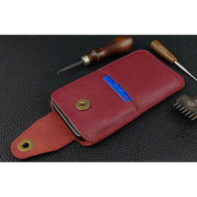 Bao Da Rút cho Iphone 12 Pro Max 13 Pro Max 14 Pro Max Có Quai Cài Da Bò Hạt