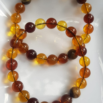 Vòng tay chuỗi đá Hổ Phách vàng nâu tự nhiên đẹp Size hạt 8mm Vòng hợp nữ mệnh thổ mệnh kim may mắn tốt sức khỏe công danh sự nghiệp xinh tay ạ