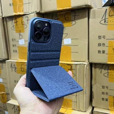 Case bao da ốp lưng canvas cho iPhone 14 Pro Max (6.7 inch) hiệu X-level Stand Journey bảo vệ camera, lật dọc kiêm giá đỡ điện thoại - hàng nhập khẩu