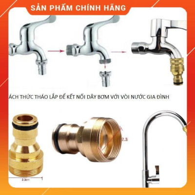 Bộ dây vòi xịt nước ️ , tăng áp 3 lần, loại 7m, 10m 206701-3 đầu đồng, cút,nối vàng+ mở chai