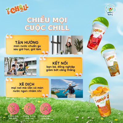 [COMBO 6 LY] iChill Sâm Long Nhãn Nấm Tuyết Hạt Chia Nước Thanh Nhiệt Sấy Thăng Hoa Từ Trái Cây Tự Nhiên