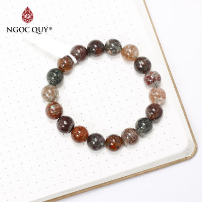 Vòng tay trơn đá thạch anh ưu linh đa sắc size hạt 11mm - Ngọc Quý Gemstones