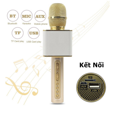 Micro Karaoke Bluetooth kèm loa kết nối điện thoại, máy tính bảng Hát Không Dây, Nghe Nhạc, Hỗ Trợ Kết Nối Thẻ Nhớ, USB Pin sạc MÀU ĐEN - Hàng Chính Hãng