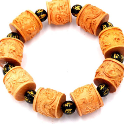 Vòng tay chuỗi trụ rồng gỗ hoàng đàn TRVCT13