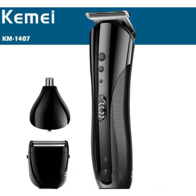 Tông Đơ Cắt Tóc, Cạo Râu, Tỉa Lông Mũi Kemei Km-1407 Cao Cấp