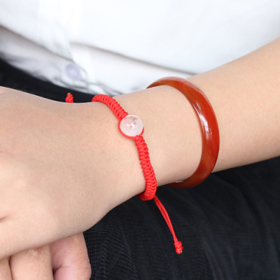 Vòng Tay Kết Dây Hạt Thạch Anh Ưu Linh Trắng Ngọc Quý Gemstones GA36