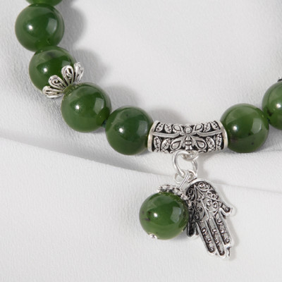 Vòng tay ngọc bích phối charm Ngọc Quý Gemstones