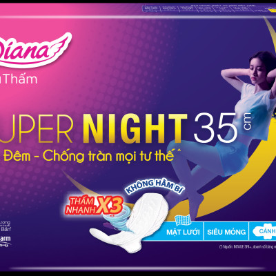 Combo 2 Băng Vệ Sinh Diana Super Night 35cm (Gói 3 Miếng)