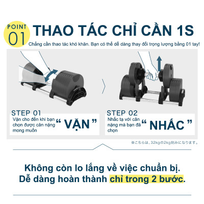 Nuobell flexbell - [All Black] Quả tạ tay điều chỉnh trọng lượng 36kg mỗi lần đổi 2kg 16 cấp độ tạ đòn tập luyện chuyên nghiệp gym