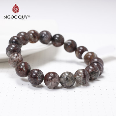 Vòng thạch anh ưu linh rêu nâu 11mm mệnh thổ, kim - Ngọc Quý Gemstones