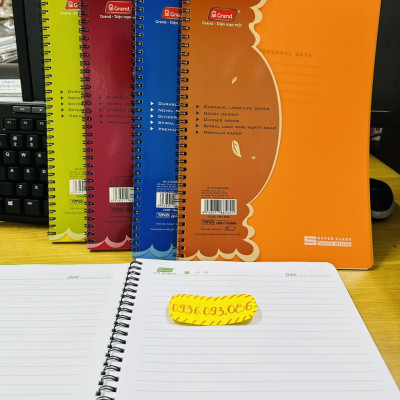 Sổ Lò Xo Bìa Nhựa 140 Trang A4-B5-A5-A6 Dòng Kẻ Ngang Định Lượng 70gsm Giấy Trắng Đẹp