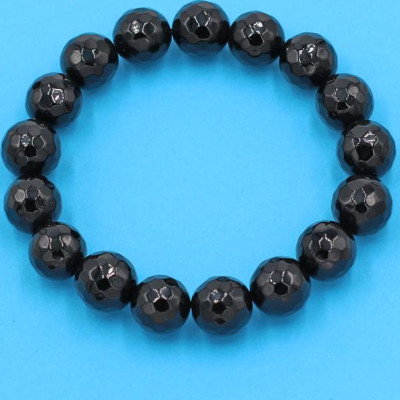 Chuỗi đeo tay - thạch anh đen cắt giác 10 ly 17 hạt - hợp mệnh Thủy, mệnh Mộc