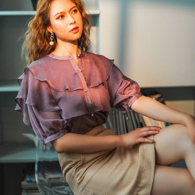 Áo Organza Mường Hoa TOP181 thời trang thiết kế Hity