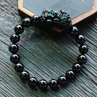 Vòng Đá Obsidian Phối Tỳ Hưu Ngọc Quý Gemstones